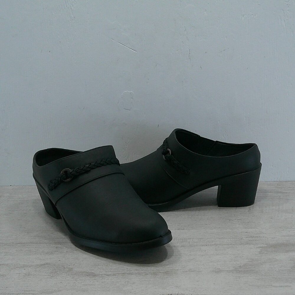 Easy Street Gilly Classic Block-heeled Comfort Braided Strap Mule SZ 9.5 WW - Picture 1 of 13